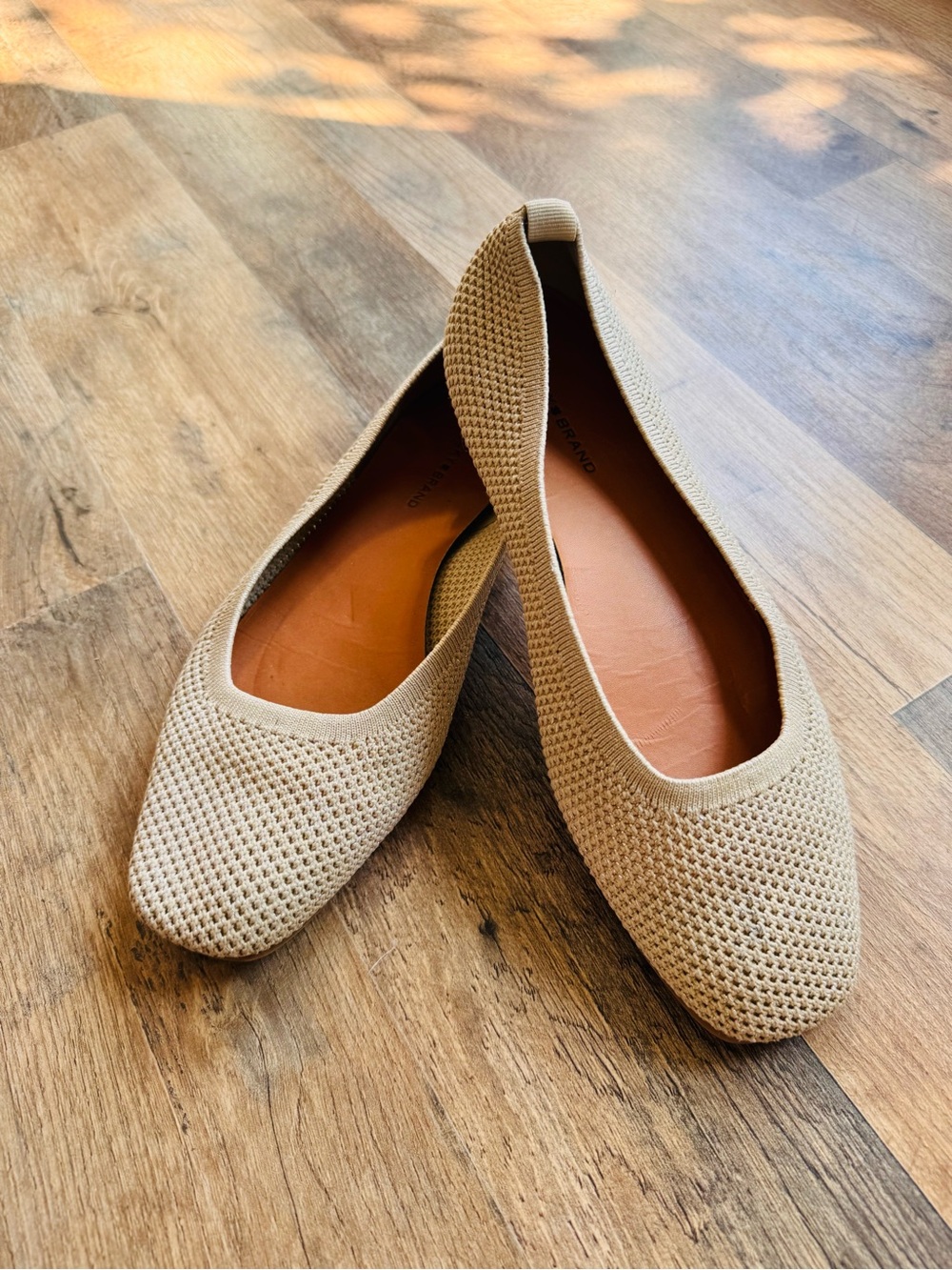 Lucky Brand Daneric Gold Metallic Knit Ballet Flats Shoes 9.5